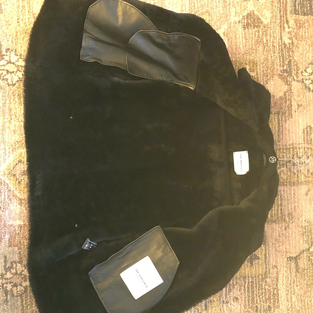 The Arrivals Black Shearling Biker Jacket for Women - Picture 3 of 5